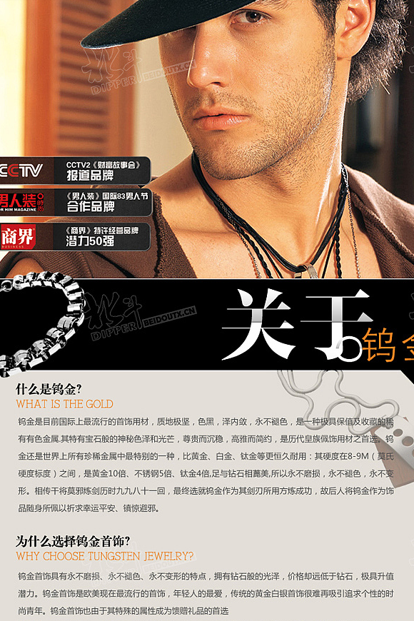真男人饰品详情页设计