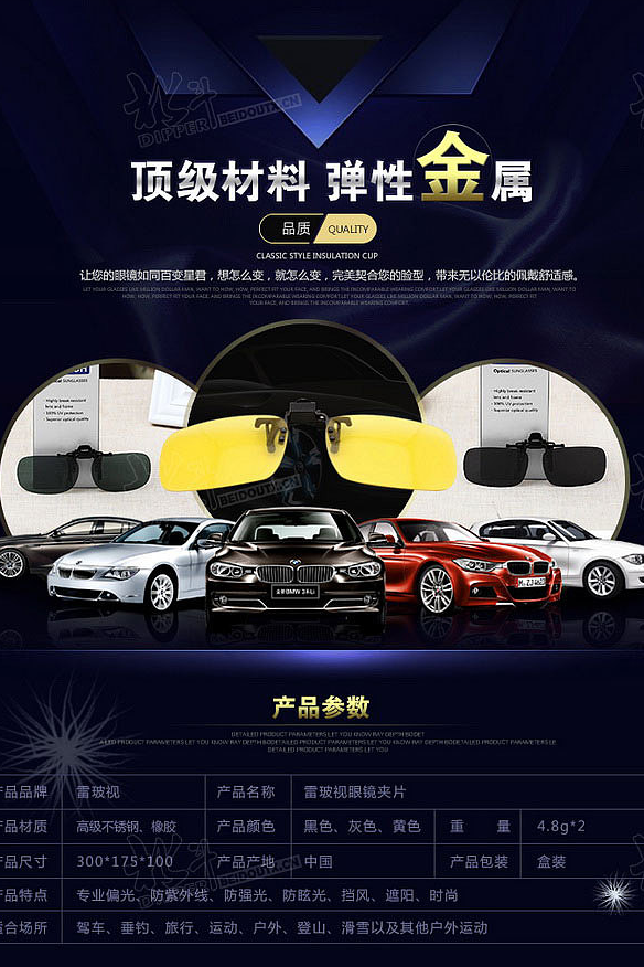 眼镜夹片详情页设计