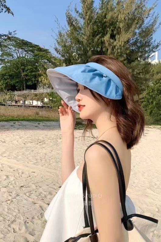 模特段主任 防晒帽拍摄 海边拍摄